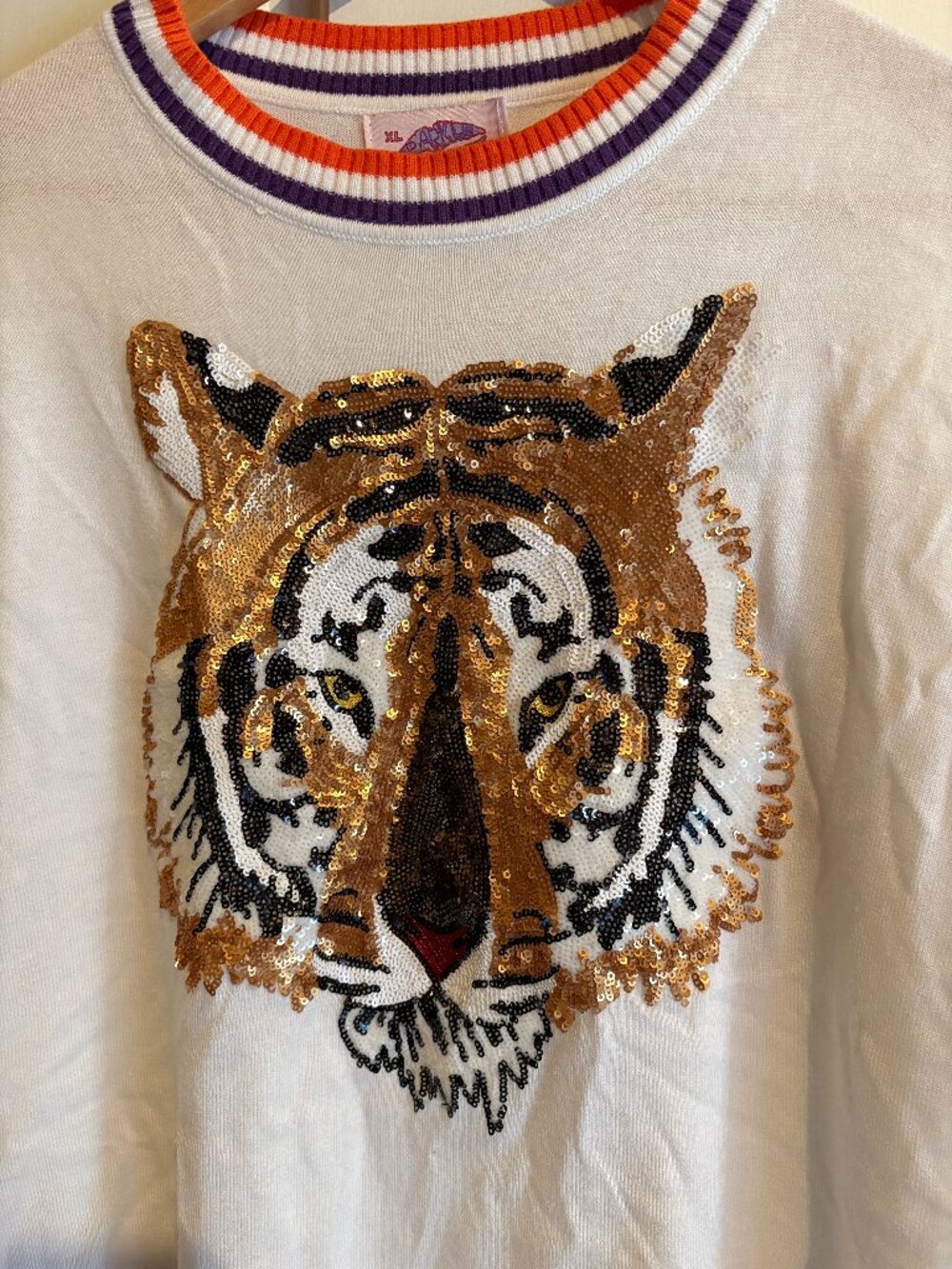 NWOT Sequin Tiger Lightweight Sweater